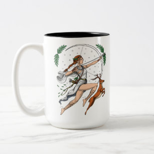 Greek Goddess Artemis Two-Tone Coffee Mug