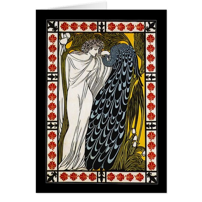 Greek Goddess Peacock Thank You Efharisto notes (Front)