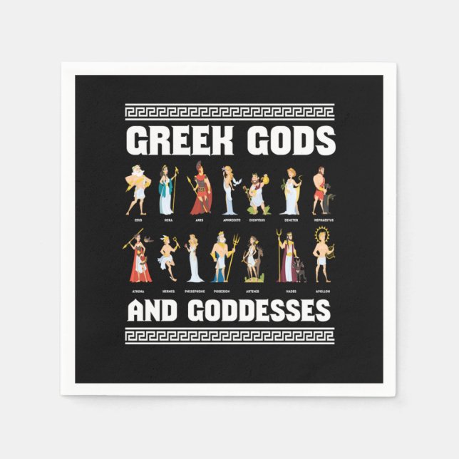 Greek Gods And Goddesses Greeks Napkin (Front)