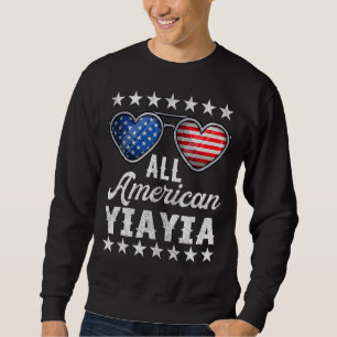 Greek Grandma Fourth Of July Women All American Y Sweatshirt