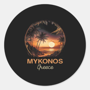 Greek Greece Beach Holiday Vacation Mykonos Classic Round Sticker