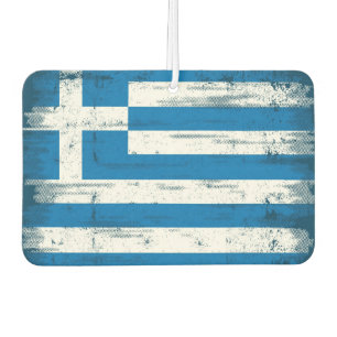 Greek grunge Flag Car Air Freshener