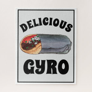 Greek Gyro Pita Meat Sandwich Mediterranean Food Jigsaw Puzzle