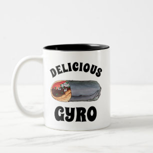 Greek Gyro Pita Meat Sandwich Mediterranean Food Two-Tone Coffee Mug