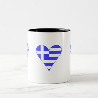 Greek Heart Flag Funky Two-Tone Coffee Mug