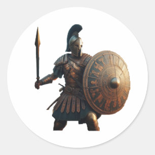 Greek Hoplite  Classic Round Sticker