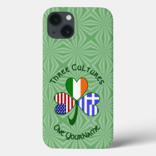 Greek Irish American Shamrock Flag Personalised iPhone 13 Case