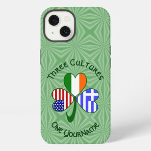 Greek Irish American Shamrock Flag Personalised iPhone 13 Case