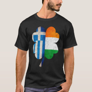 Greek Irish Shamrock Greece Ireland Flag St Patric T-Shirt