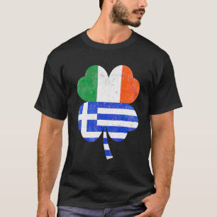 Greek Irish Shamrock Greece Ireland Flag St Patric T-Shirt