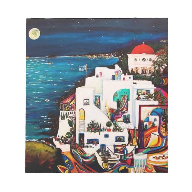 Greek Island Dreams Notebook Notepad (Front)