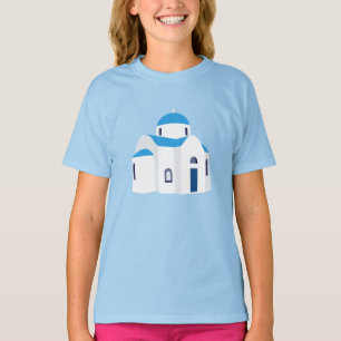 Greek Island Greece Blue Dome Church T-Shirt