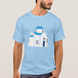 Greek Island Greece Blue Dome Church T-Shirt