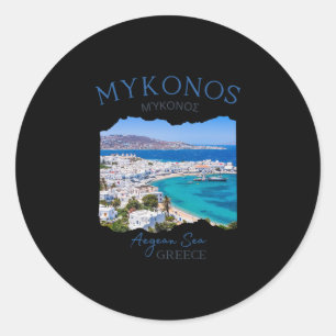 Greek Island Mykonos Greece Vacation Family Outfit Classic Round Sticker