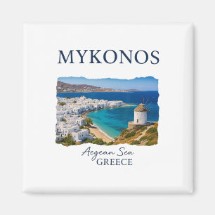 Greek Island Mykonos Vacation Travel Coastal Life Magnet