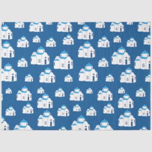 Greek Island Santorini Blue Dome Church  Tissue Paper