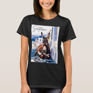 Greek Island Santorini Greece Donkey in Greek Vill T-Shirt