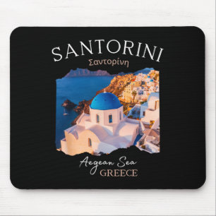 Greek Island Santorini Greece Oia Village Blue Chu Mouse Pad