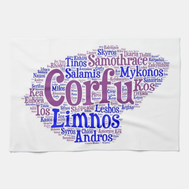 Greek Islands Kitchen Towel (Horizontal)