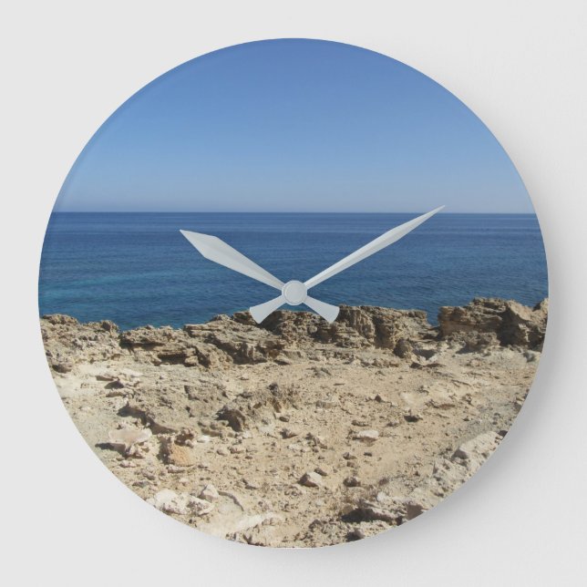 Greek Islands Mediterranean Landscape  Large Clock (Front)