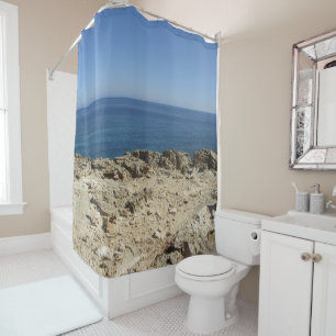 Greek Islands Mediterranean Landscape Shower Curtain