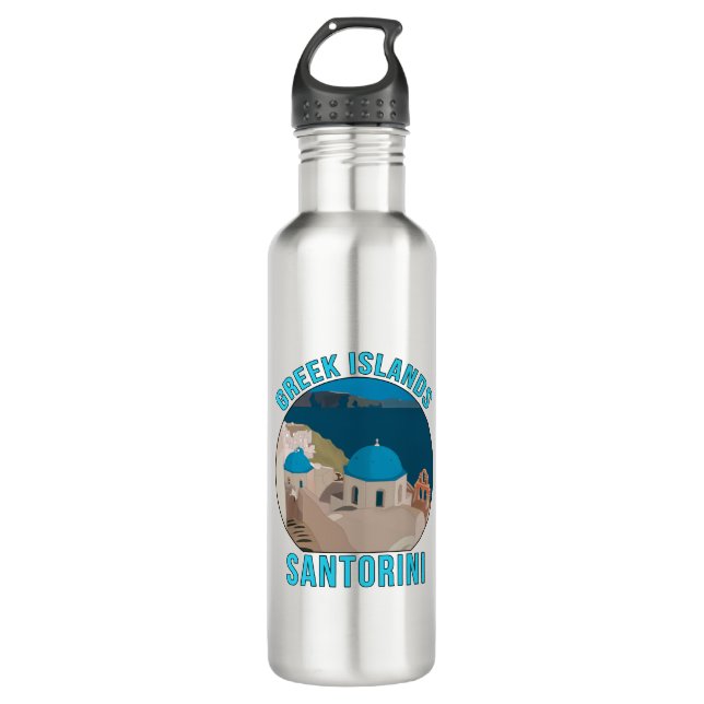 Greek Islands Santorini 710 Ml Water Bottle (Front)