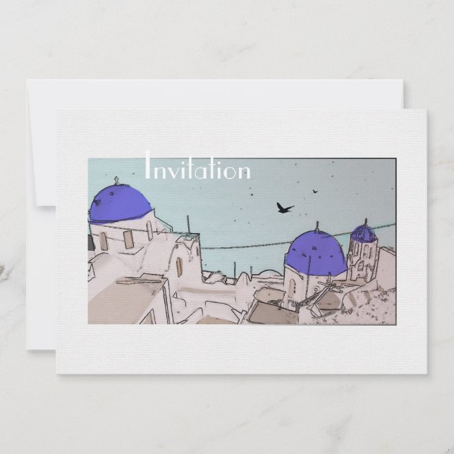 Greek Islands Wedding Celebrations Invitation (Front)