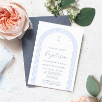 Greek Key Arch White Blue Baptism