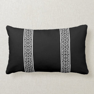 Greek Key Black & White Lumbar Cushion