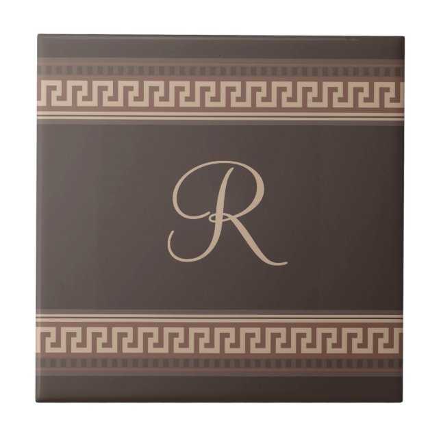 Greek key border ceramic tile (Front)