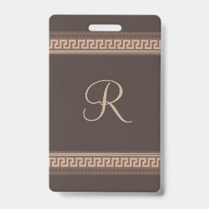 Greek key border ID badge