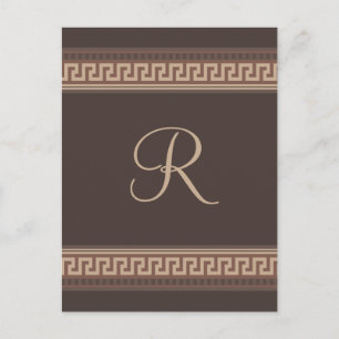 Greek key border postcard