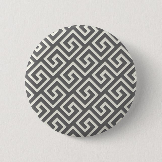 Greek Key Classic Square Swirl Pattern 6 Cm Round Badge (Front)