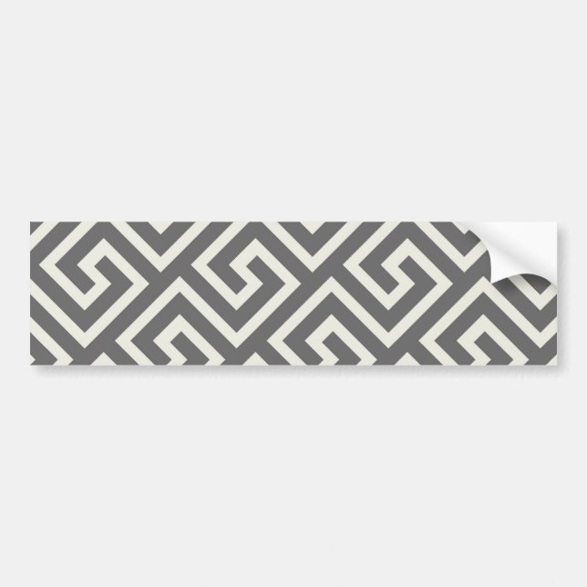 Greek Key Classic Square Swirl Pattern Bumper Sticker (Front)