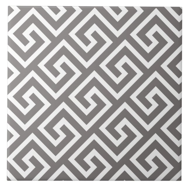 Greek Key Classic Square Swirl Pattern Ceramic Tile (Front)
