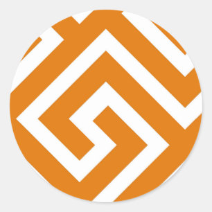 Greek Key Classic Square Swirl Pattern Classic Round Sticker