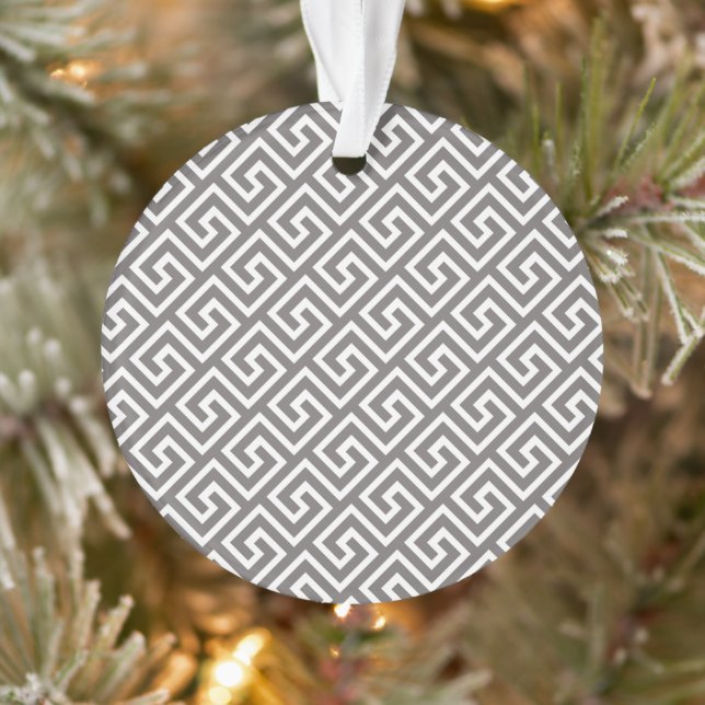 Greek Key Classic Square Swirl Pattern Ornament (Tree)