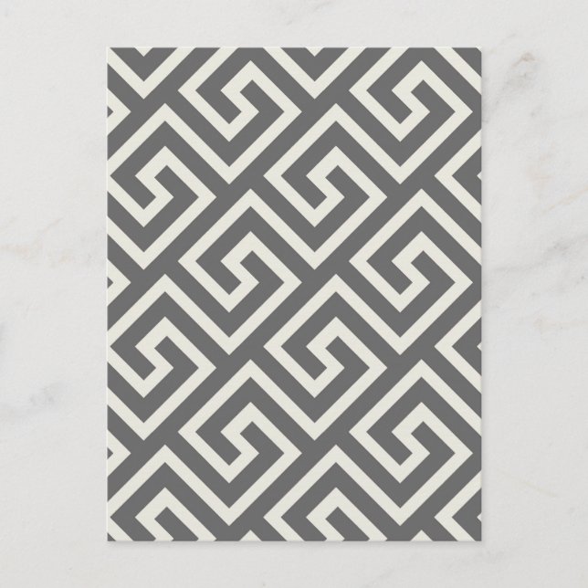 Greek Key Classic Square Swirl Pattern Postcard (Front)