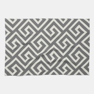 Greek Key Classic Square Swirl Pattern Tea Towel