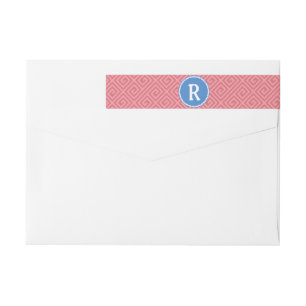 Greek Key Custom Monogram Return Address Label