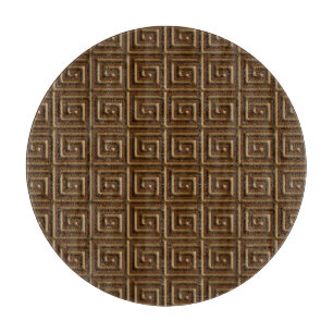 Greek Key design - dark chocolate Cutting Board