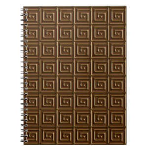 Greek Key design - dark chocolate Notebook