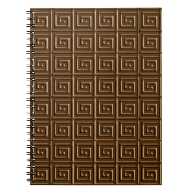Greek Key design - dark chocolate Notebook (Front)