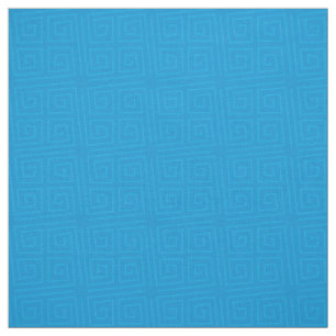 Greek key fun bright blue fabric