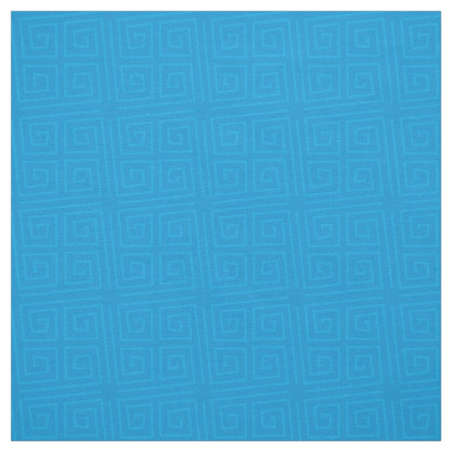 Greek key fun bright blue fabric (Swatch)