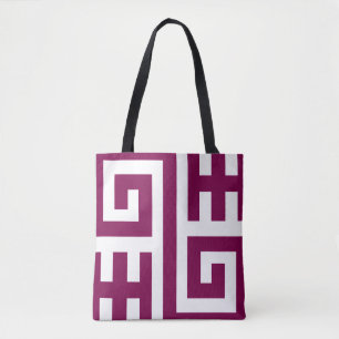 Greek Key Geometric Pattern Tote Bag