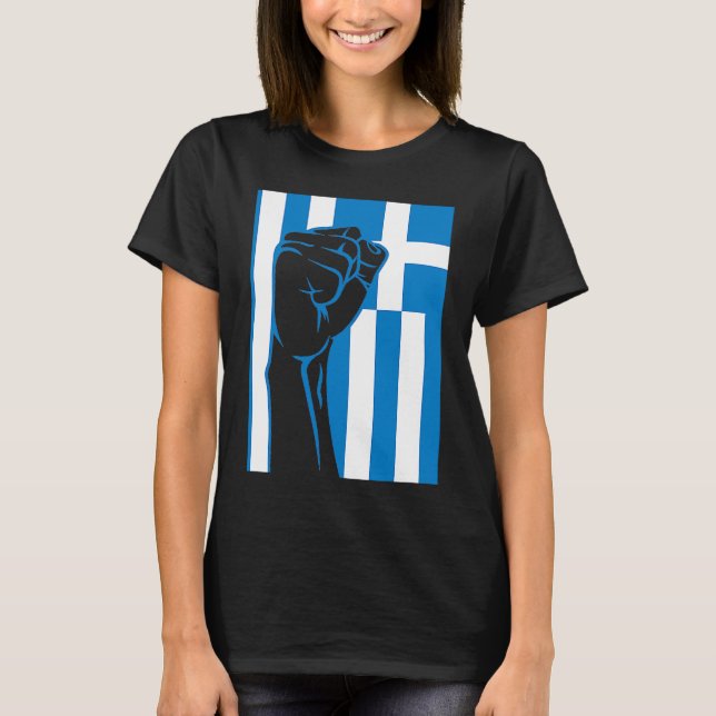 Greek Key Greek Pride OPA Hellas Greece Greek Flag T-Shirt (Front)