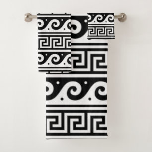 Greek Key Guest Towel Set
