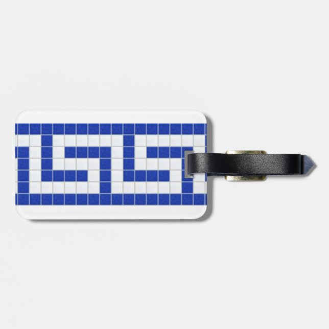 Greek Key Luggage Tag (Back Horizontal)
