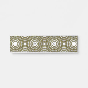 Greek Key Meander in Geometric Symmetry Artdeco Door Sign